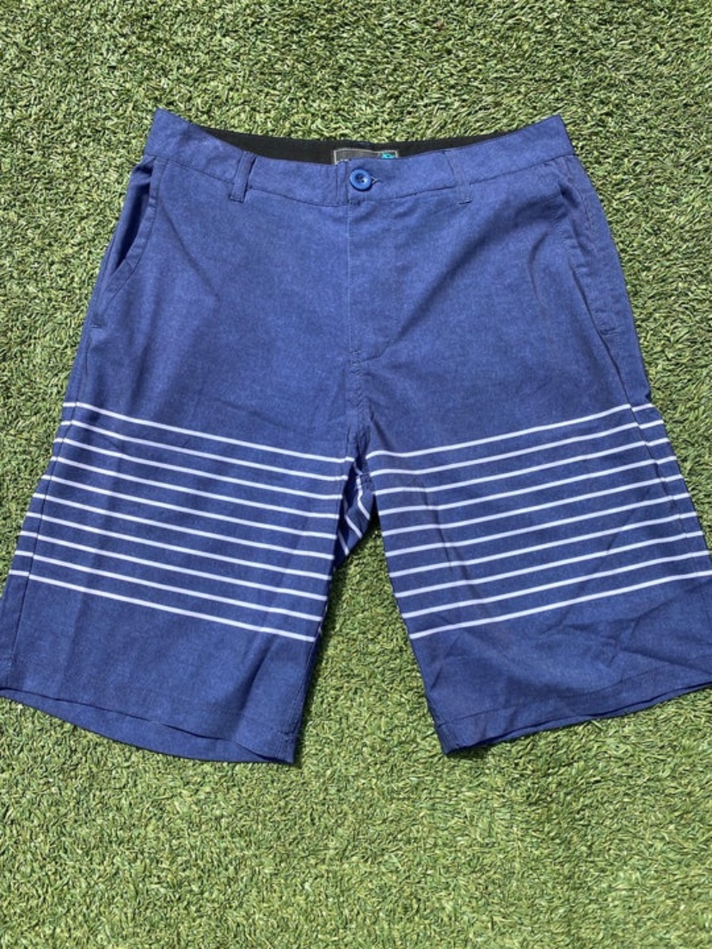 Men's Navy Blue Striped Casual Shorts